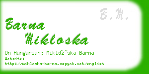 barna mikloska business card